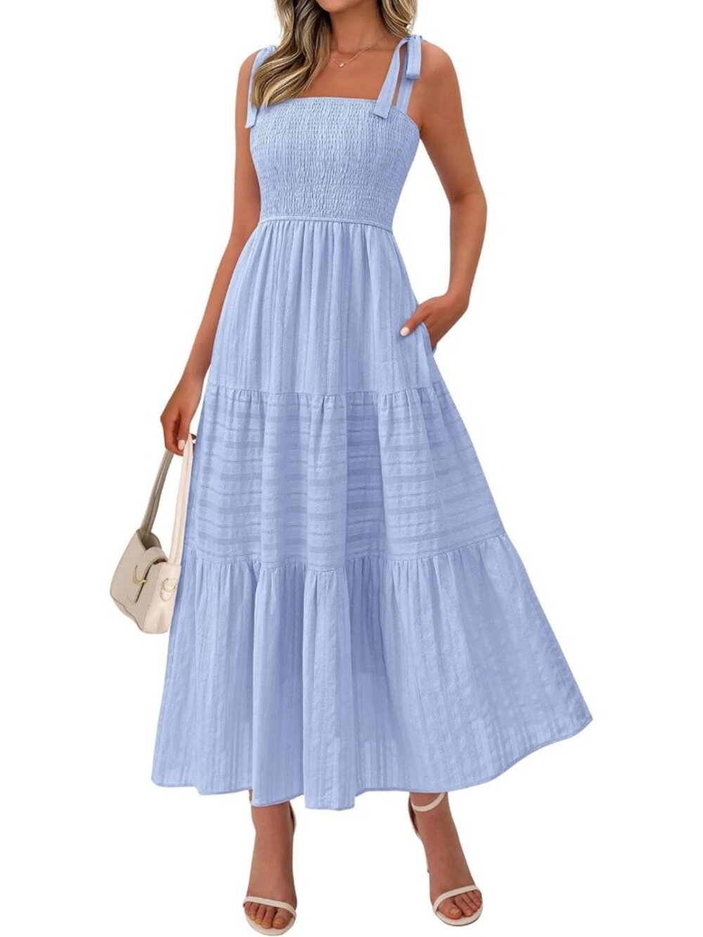 Boho Summer Spaghetti Strap Dress for Women - Trendy Casual Maxi Dress